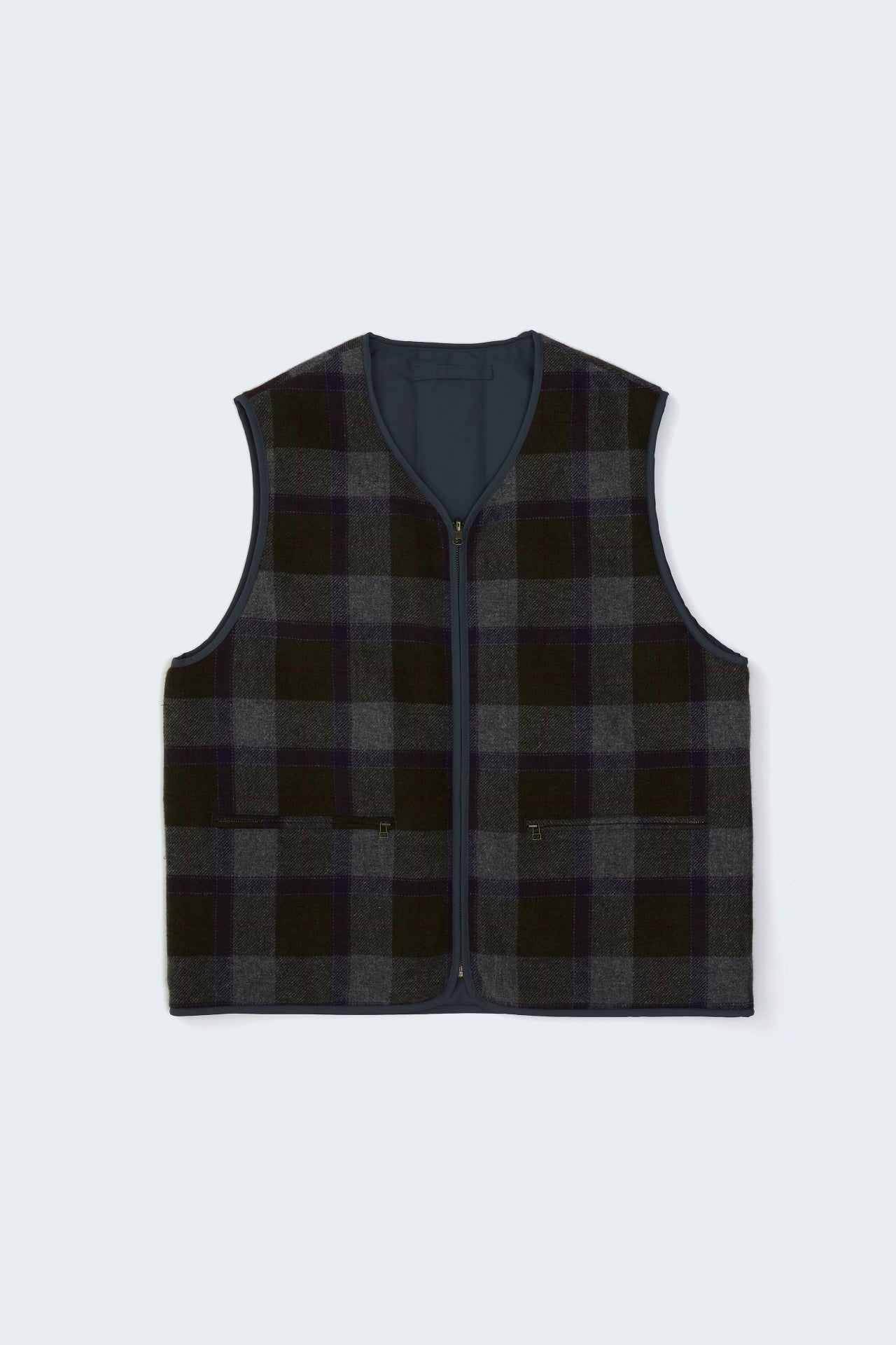 REFINE-WOOL CHK RV VEST