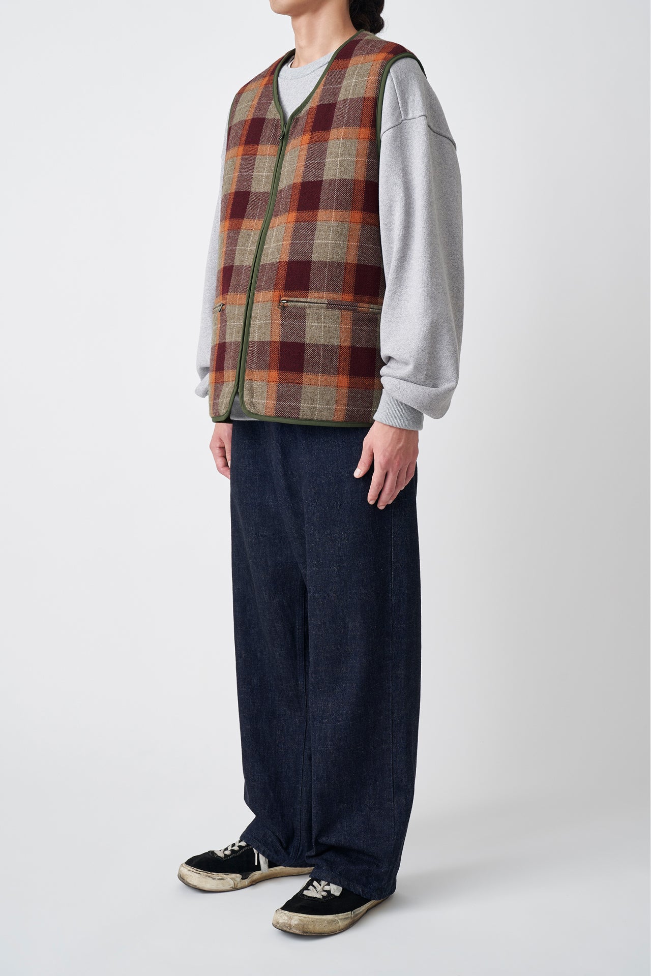 REFINE-WOOL CHK RV VEST